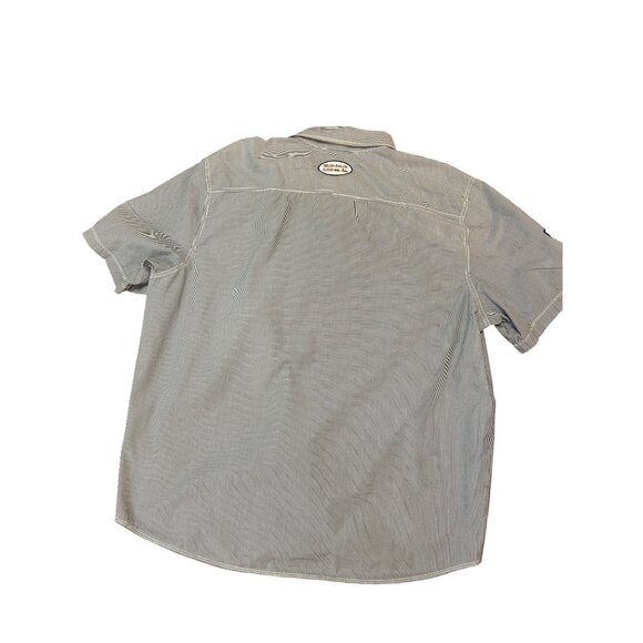 Harley-Davidson Mens Striped Button-Up Motorcycle Shirt 3XL Racing Patches - Picture 3 of 6